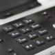Close up of number pad on office phone